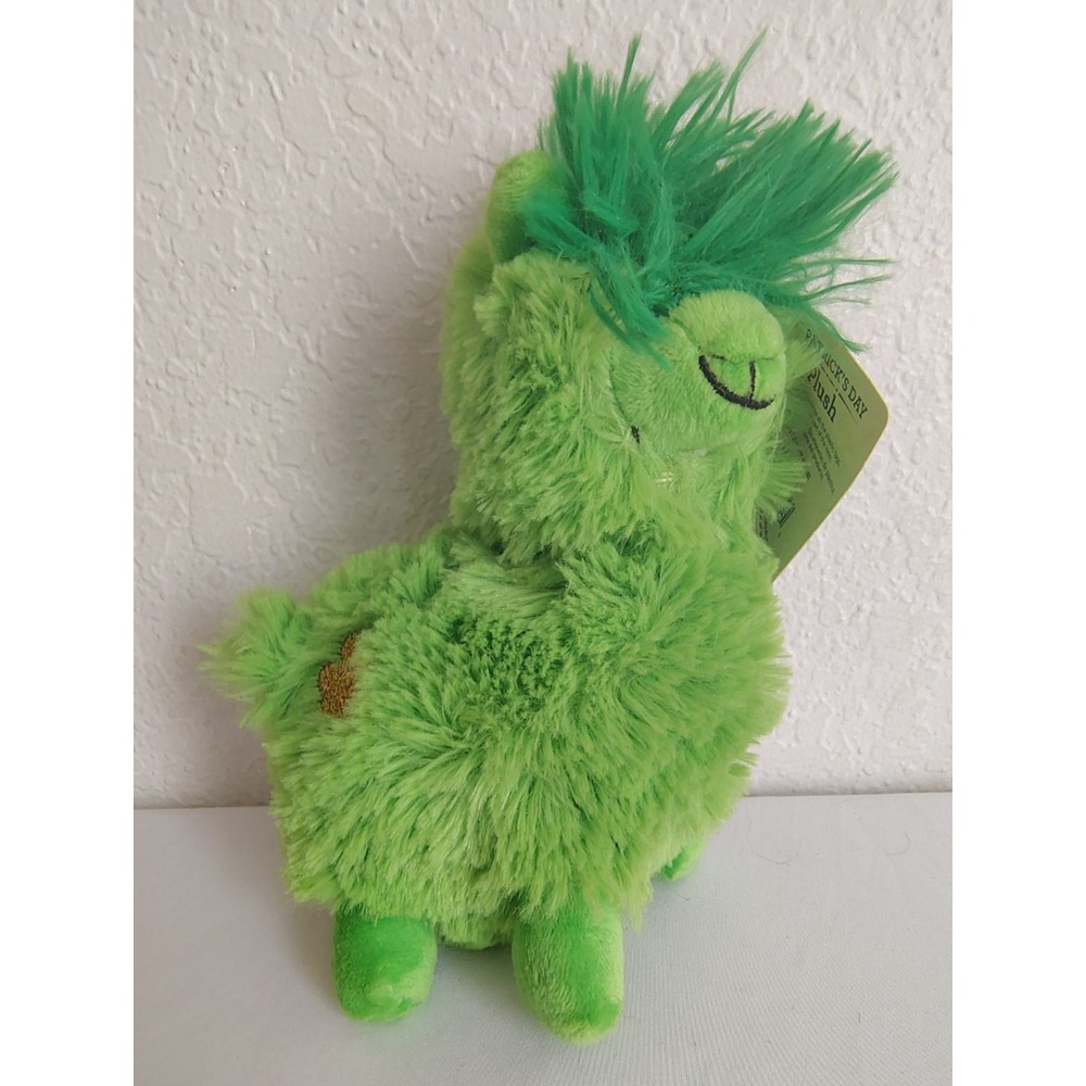 Dan Dee St Patrick's Day Green Llama Alpaca Plush Stuffed Animal Wacky Hair NWT